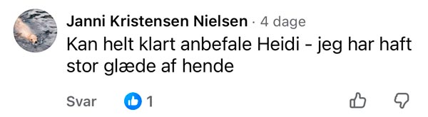 Facebook-anmeldelse fra Janni Kristensen Nielsen